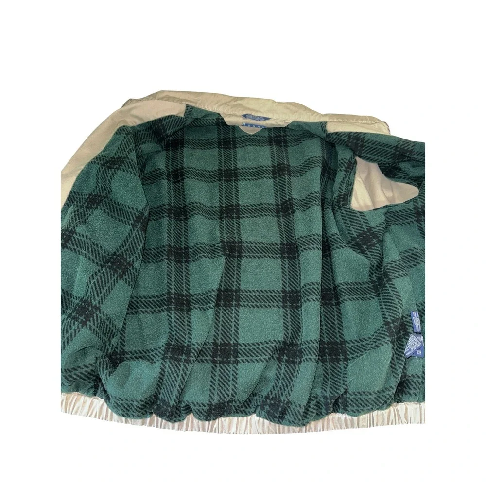 Tommy‎ Hilfiger Mens Vintage Harrington Jacket Tan Khaki Plaid Lined Large L